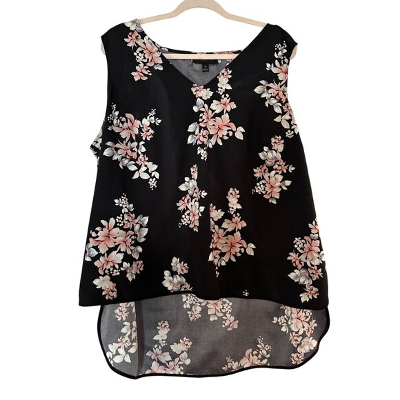 Lane Bryant Womens Hi Low Tank Top Pink Black Size 18 - Picture 3 of 3